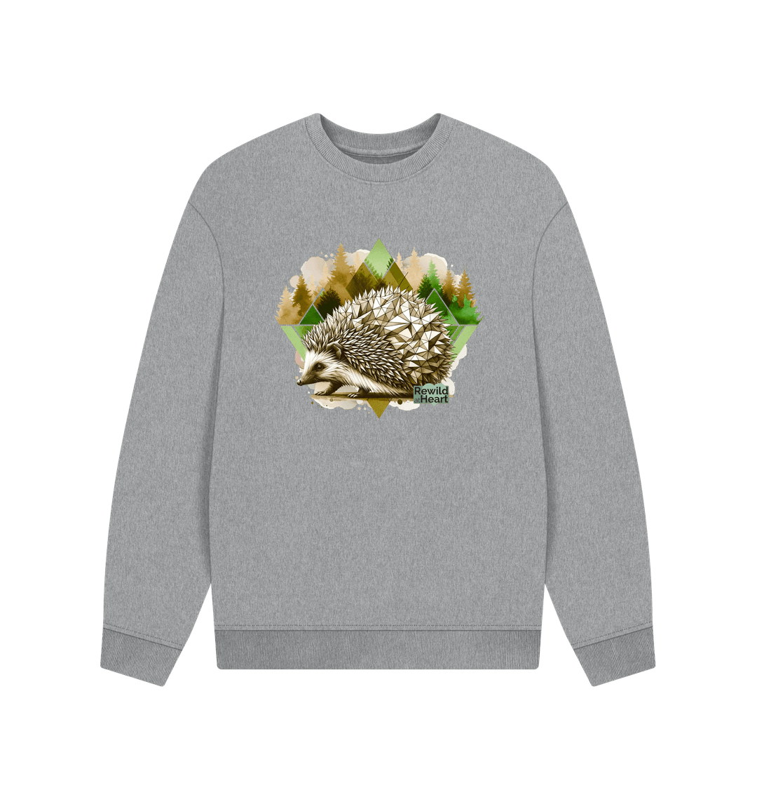 Athletic Grey Hedgehog Men's Oversized Sweater