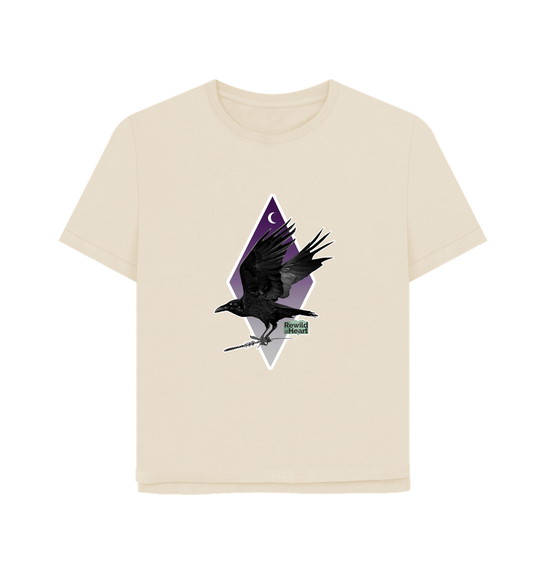 Oat Raven Moon Crescent Women's Relaxed-Fit T-Shirt