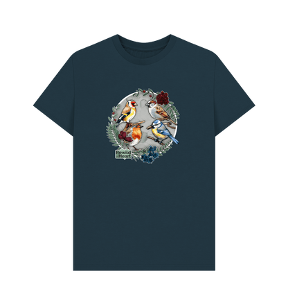 Denim Blue British Songbird Wreath Men's T-Shirt