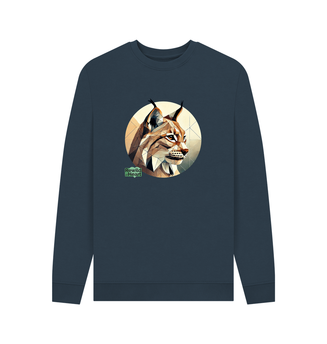 Navy Blue Printed Sweater Front
