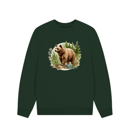 Evergreen Brown Bear Wilderness Men's Oversized Sweater