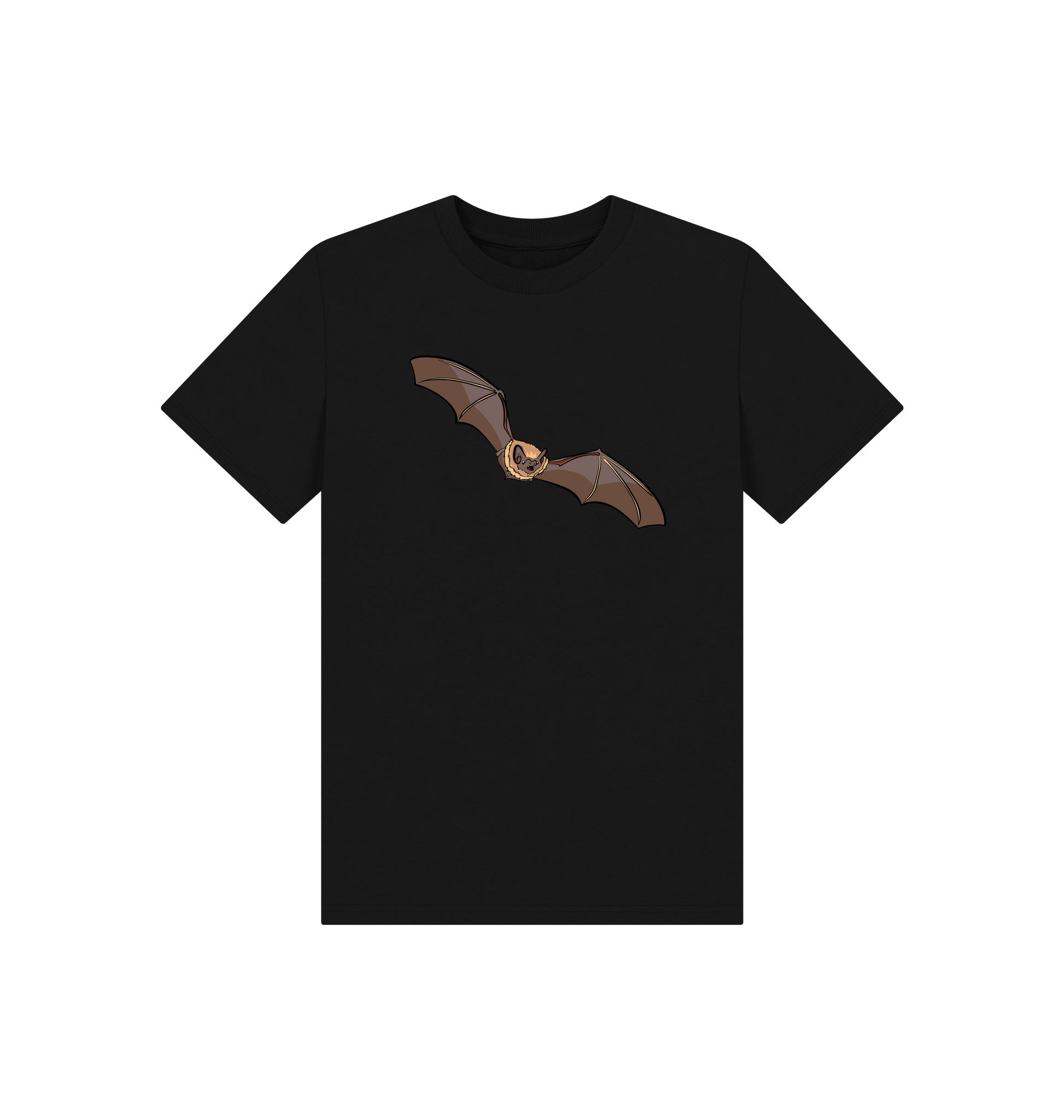 Black Printed Kids T-Shirt Front