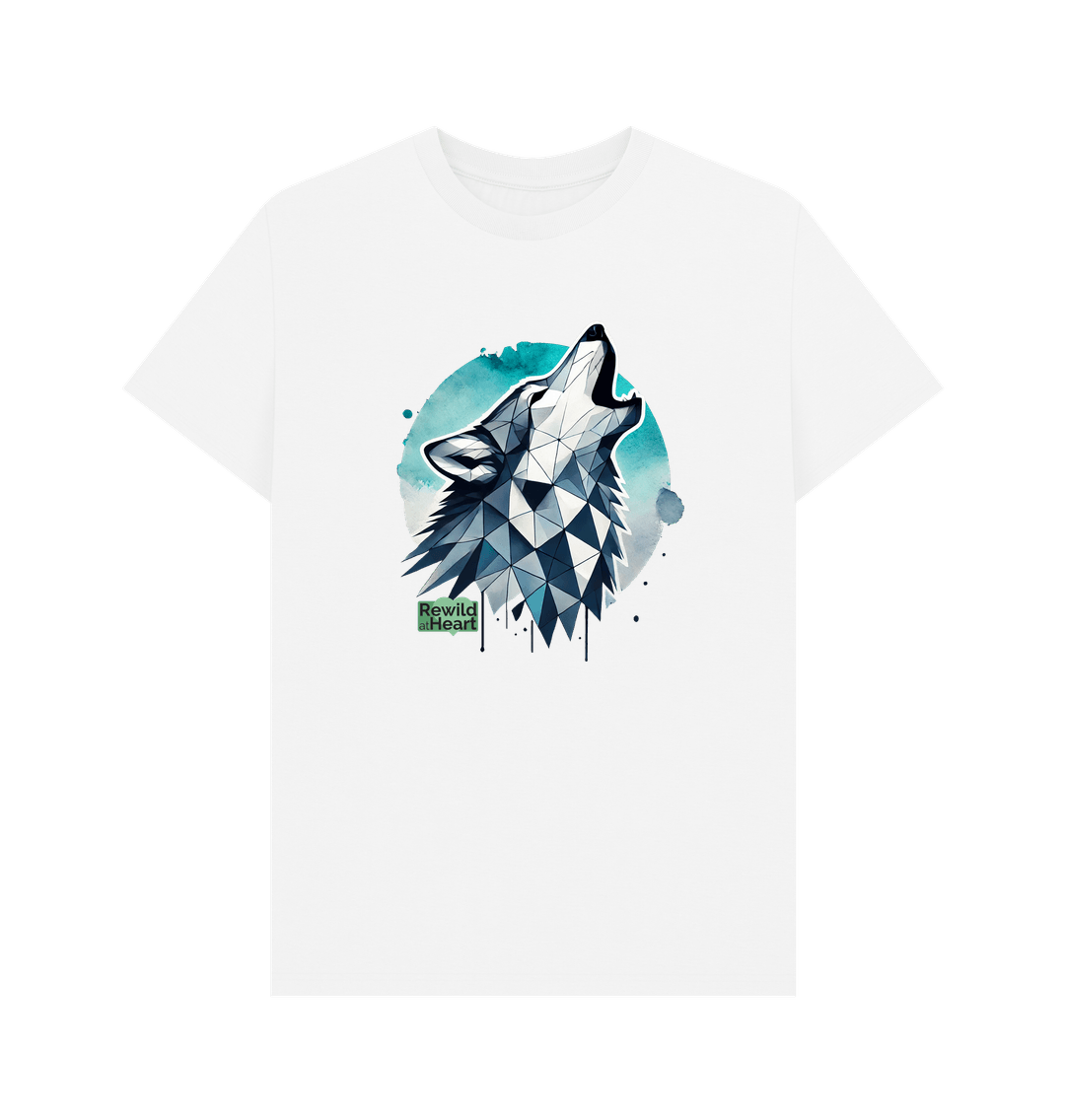 White Primal Wolf Howl Men's T-Shirt