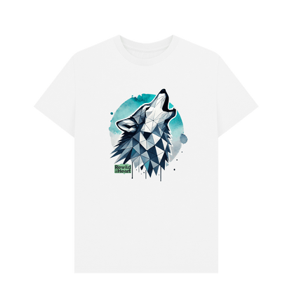 White Primal Wolf Howl Men's T-Shirt