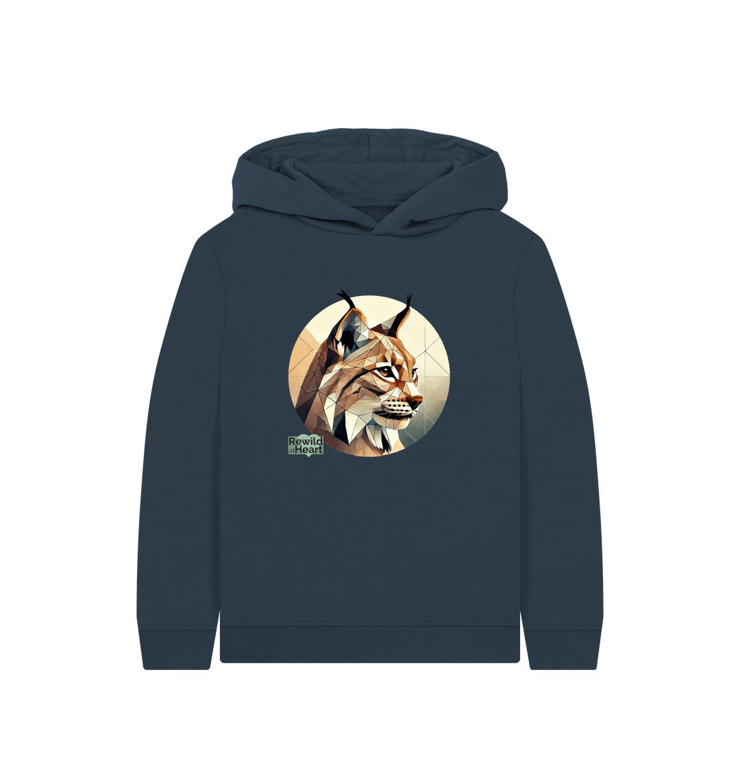 Navy Blue Printed Kids Hoodie Front