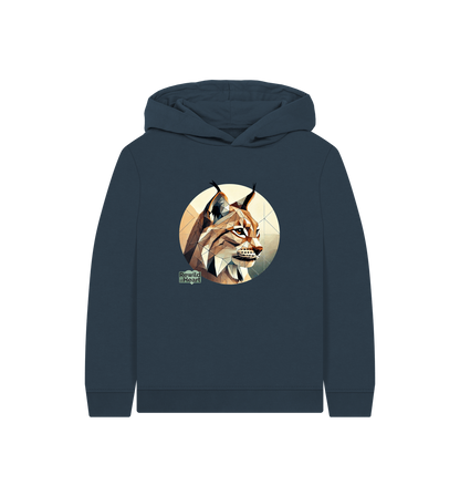 Navy Blue Printed Kids Hoodie Front
