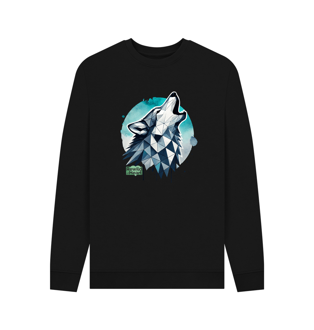 Black Primal Wolf Howl Men's Sweater