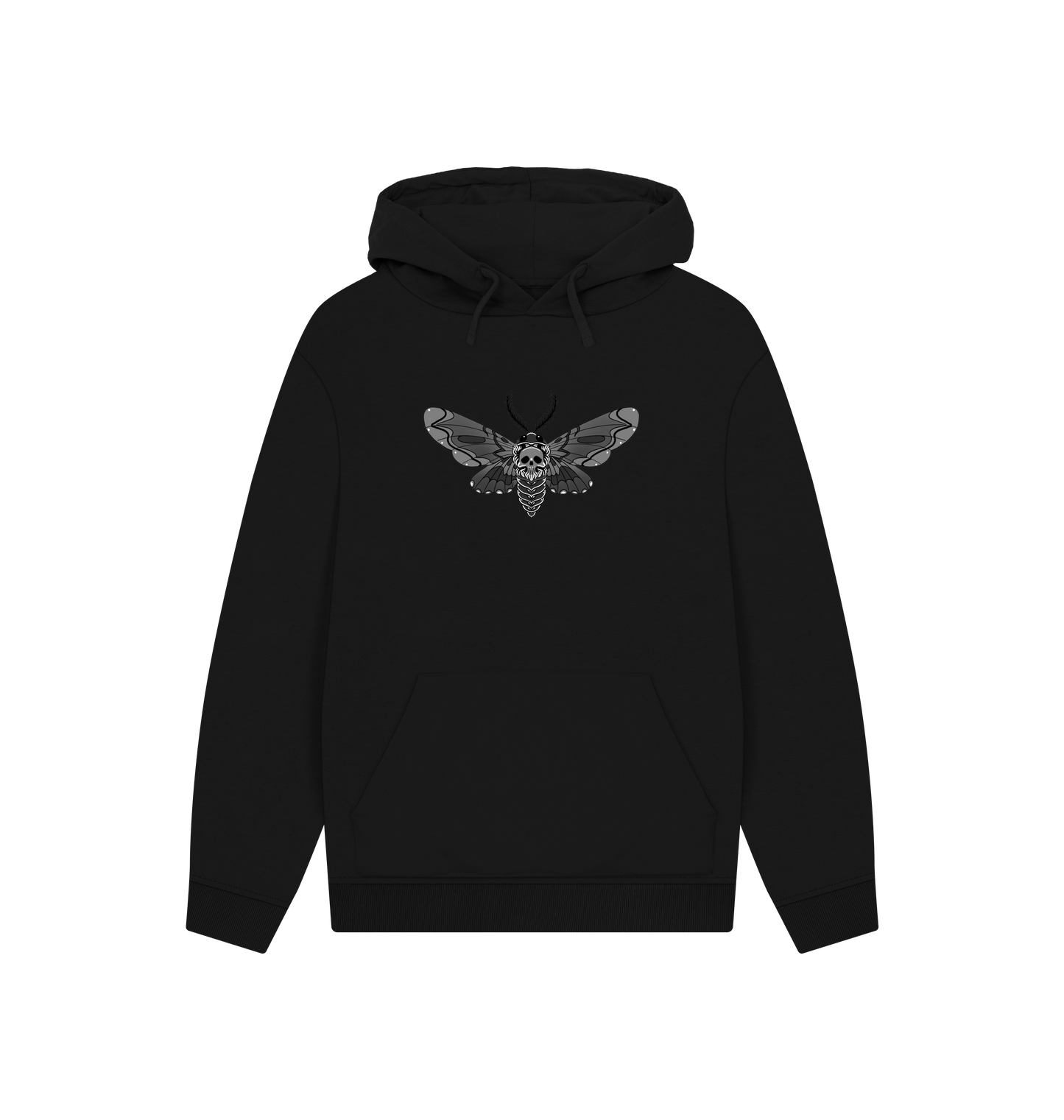 Black Printed Hoody Front