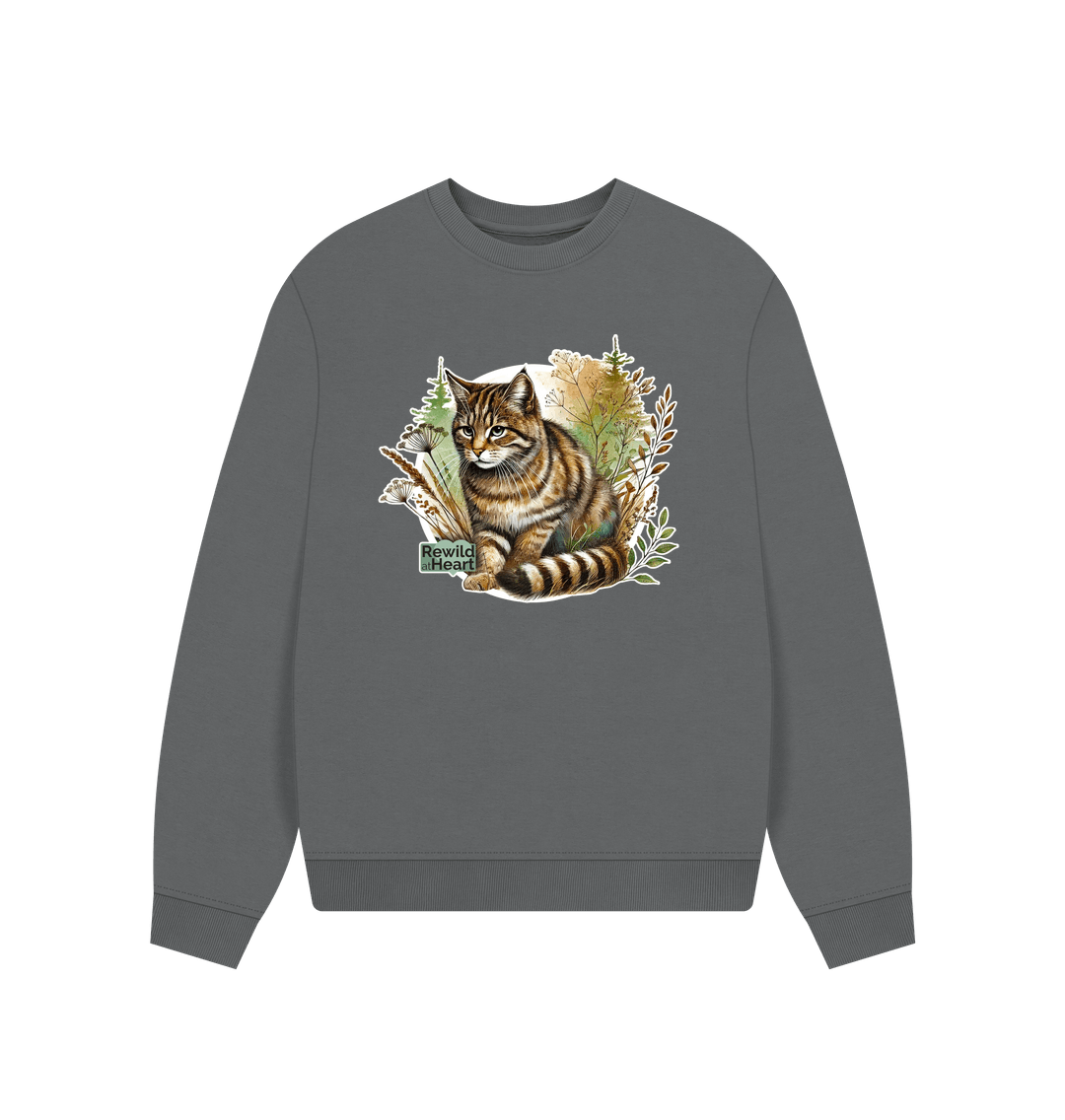 Slate Grey Wildcat Wilderness Women's Oversized Jumper