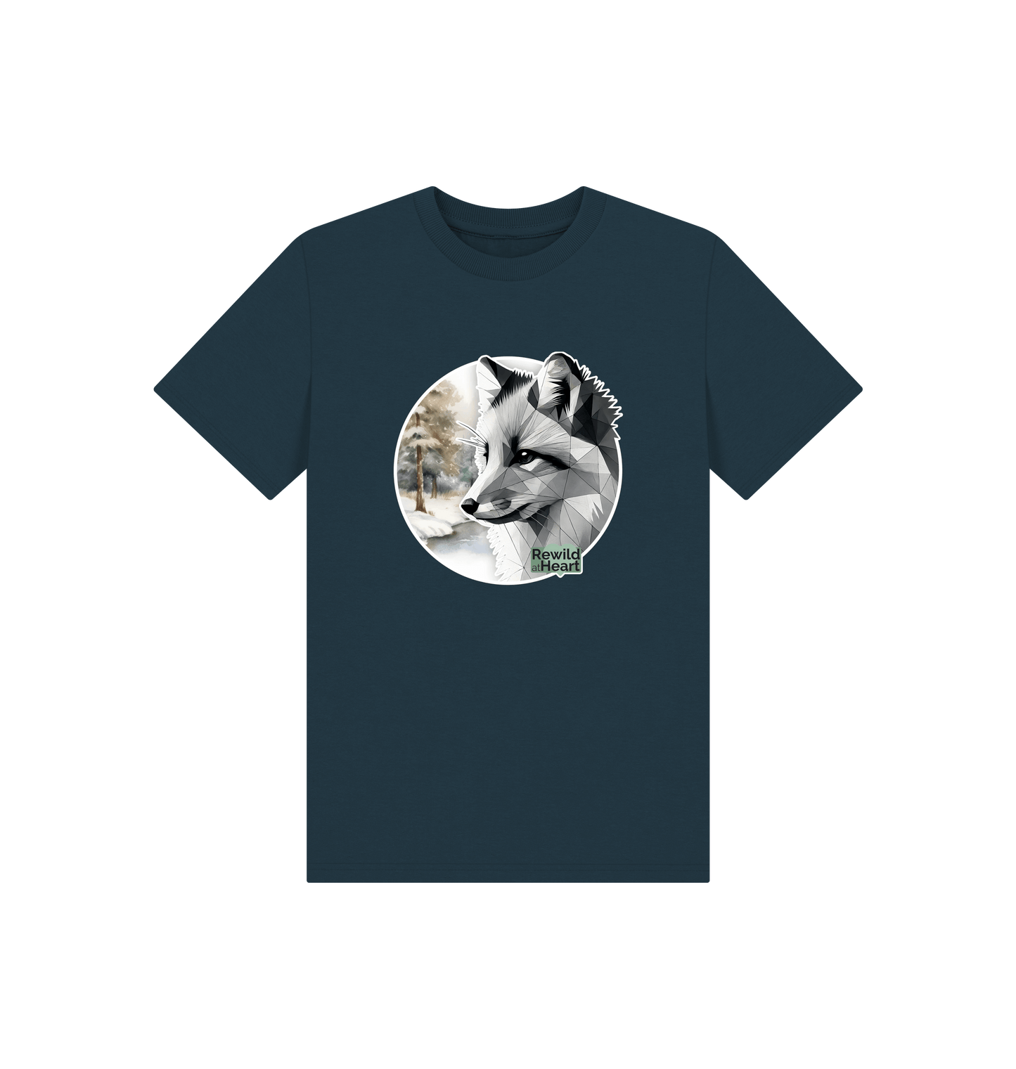 Denim Blue Printed Kids T-Shirt Front