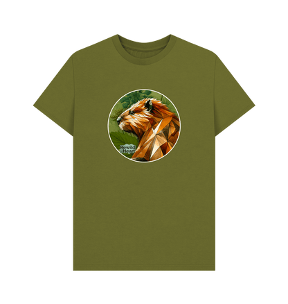 Moss Green Beaver Botanical Men's T-Shirt