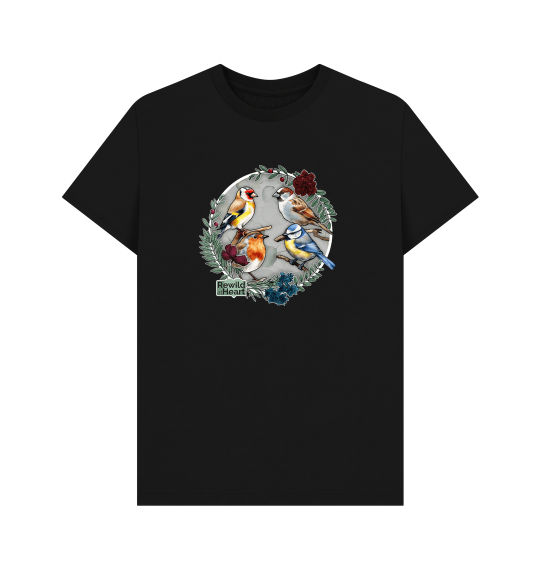 Black British Songbird Wreath Men's T-Shirt