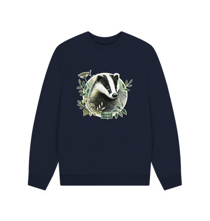 Navy Blue Badger Spirit Men's Oversized Sweater