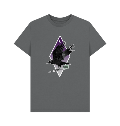 Slate Grey Raven Moon Crescent Men's T-Shirt