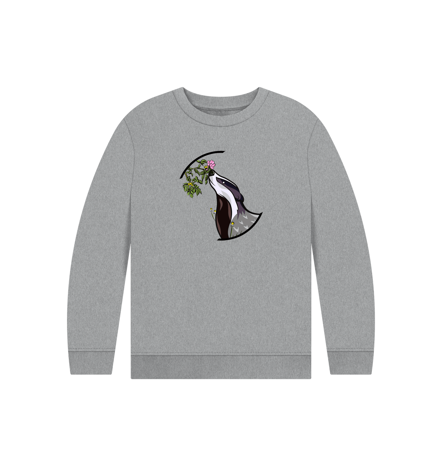 Athletic Grey Printed Kids Jumper Front
