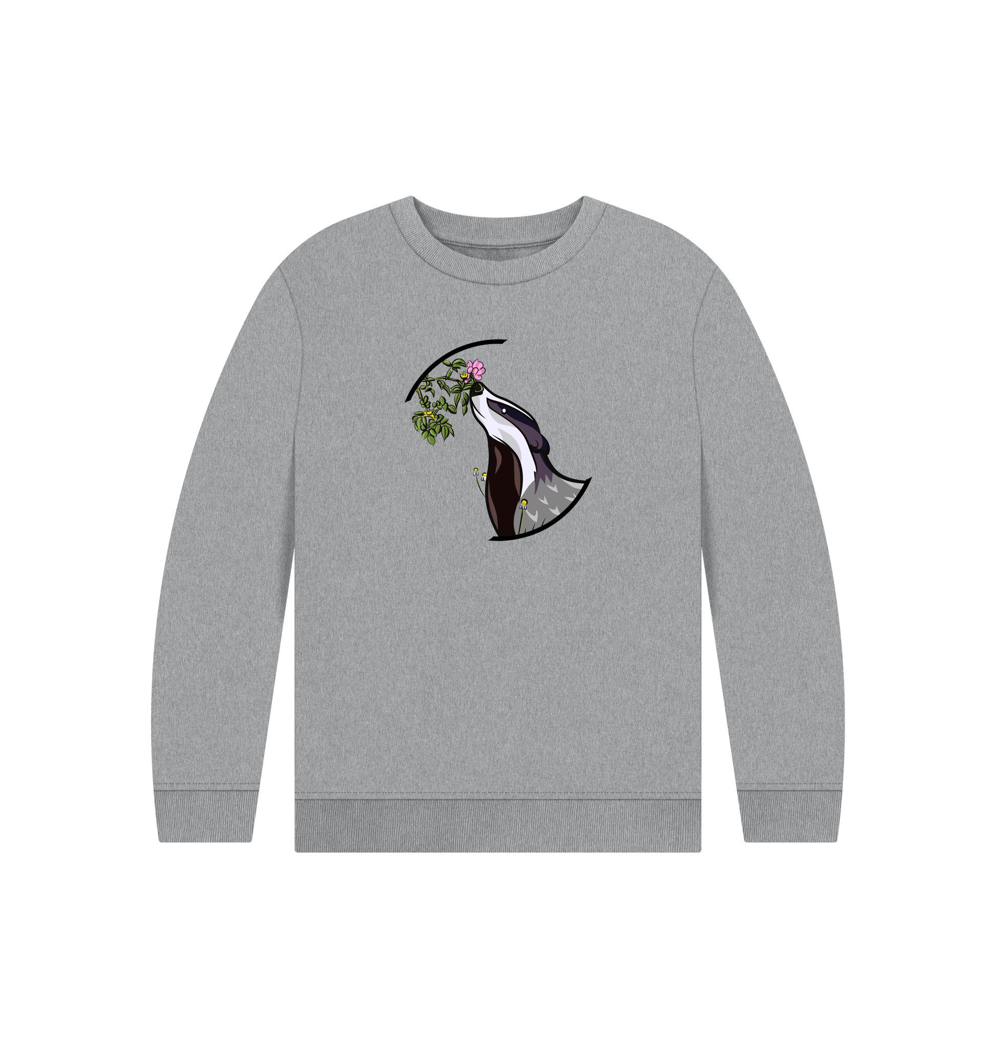 Athletic Grey Printed Kids Jumper Front