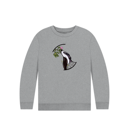 Athletic Grey Printed Kids Jumper Front