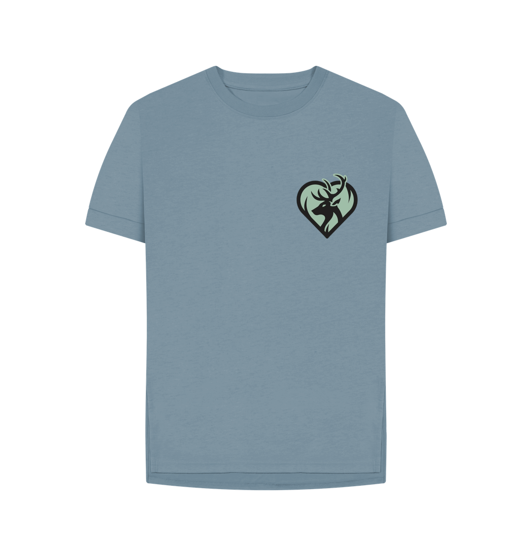 Stone Blue Rewild at Heart Logo | Women's Relaxed Fit T-Shirt