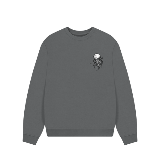 Slate Grey Printed Sweater Front