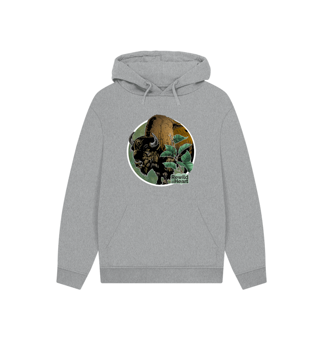 Athletic Grey Bison Woodland Hoodie