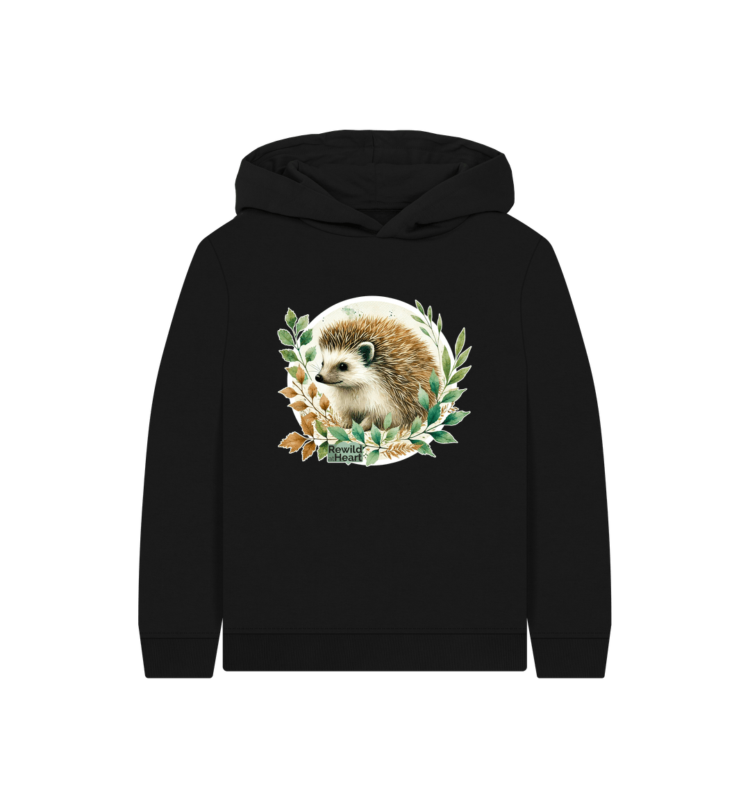 Black Hedgehog Harmony Kids Hoodie