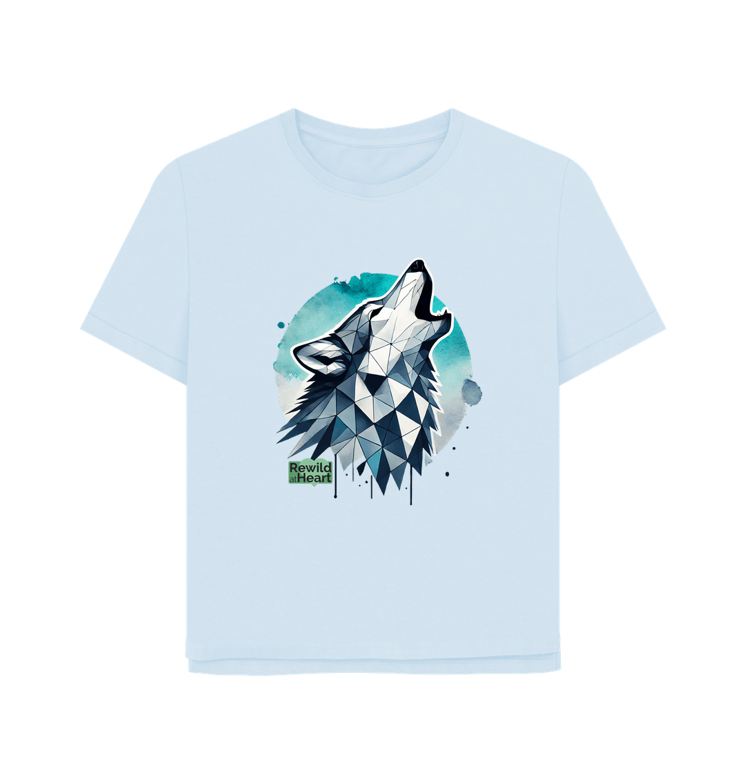 Sky Blue Primal Wolf Howl Women's Relaxed-Fit T-Shirt