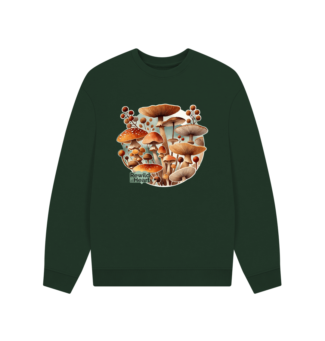 Evergreen Mushroom Bloom Men's Oversized Sweater