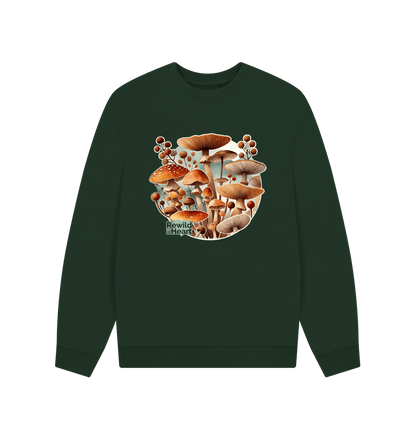 Evergreen Mushroom Bloom Men's Oversized Sweater