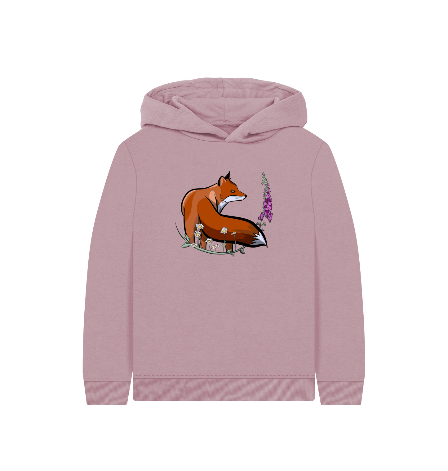 Mauve Printed Kids Hoodie Front