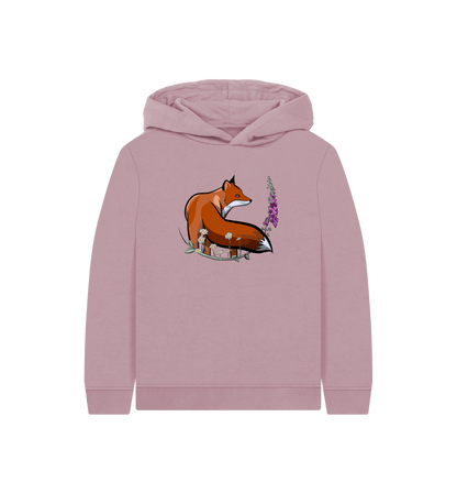 Mauve Printed Kids Hoodie Front