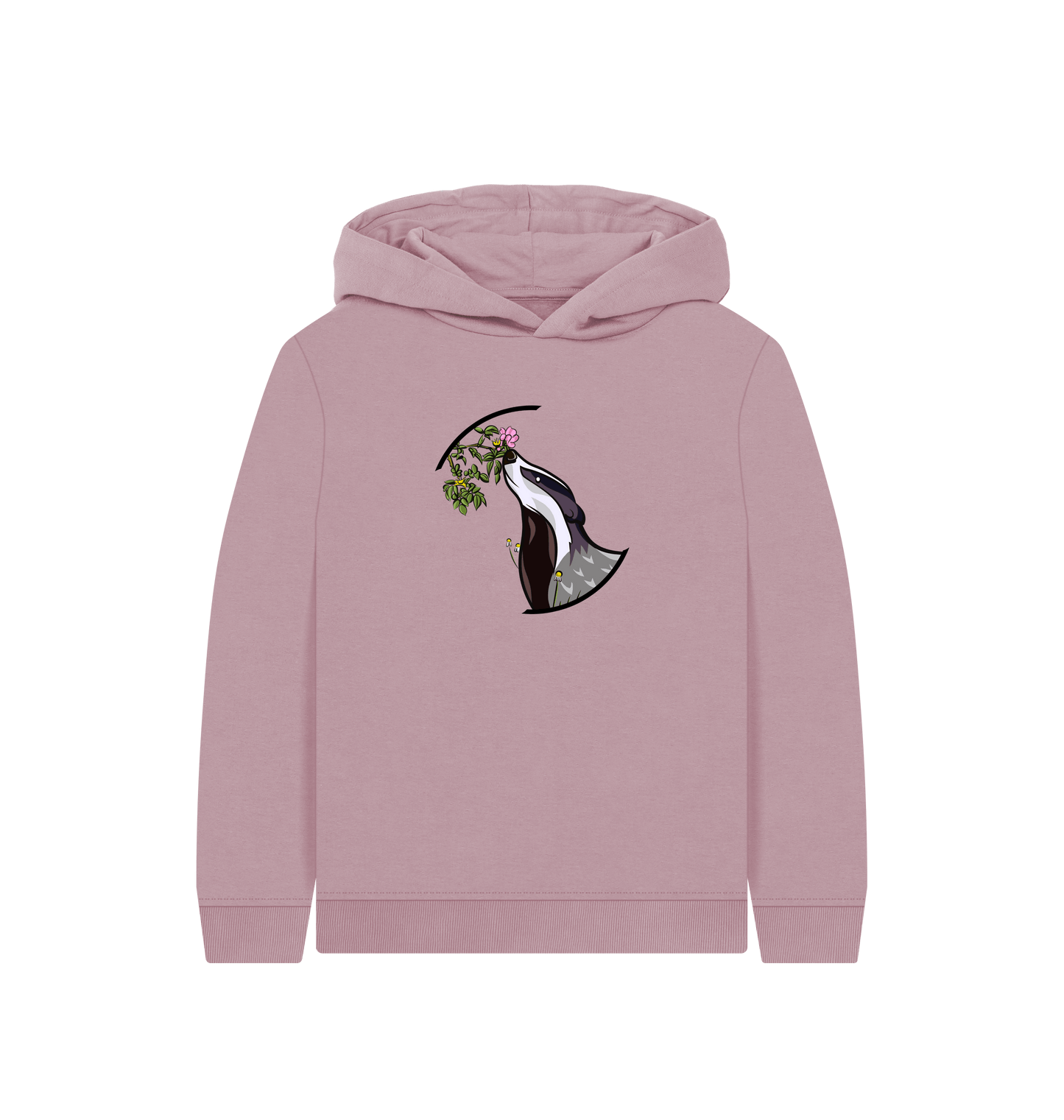 Mauve Printed Kids Hoodie Front