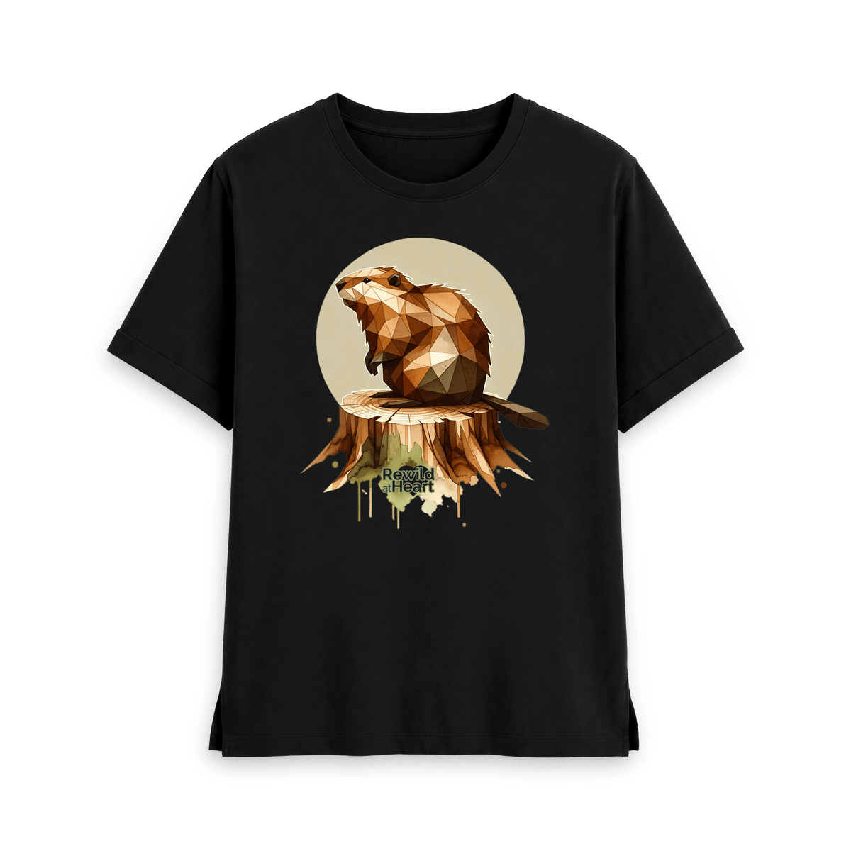 Black Printed T-shirt Front
