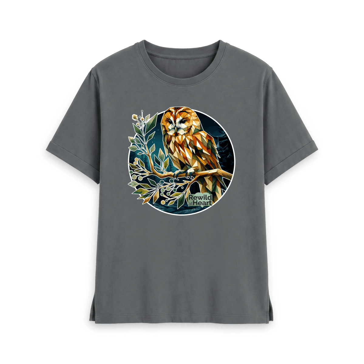 Slate Grey Printed T-shirt Front