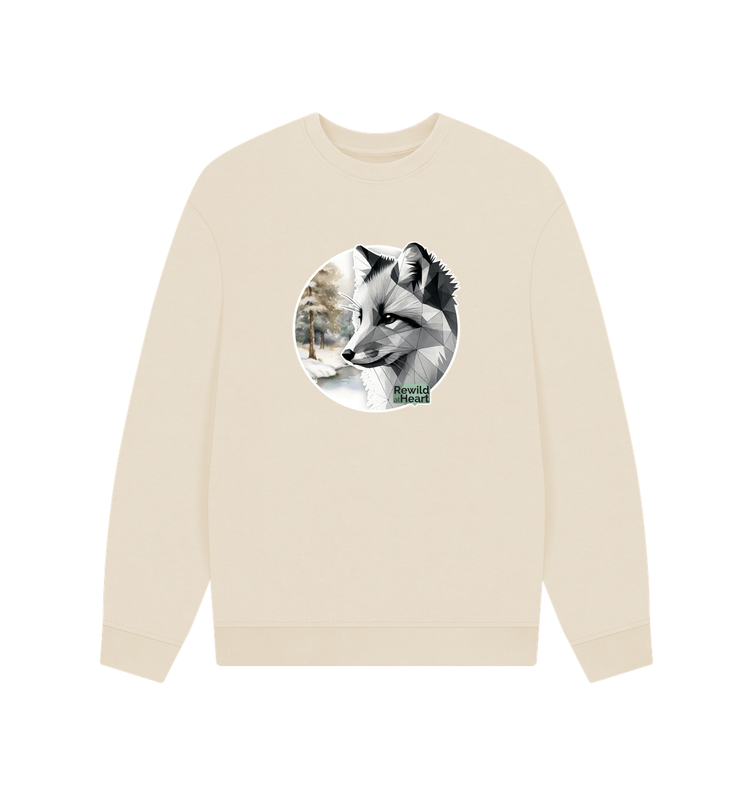 Oat Silent Arctic Fox Men's Oversized Sweater