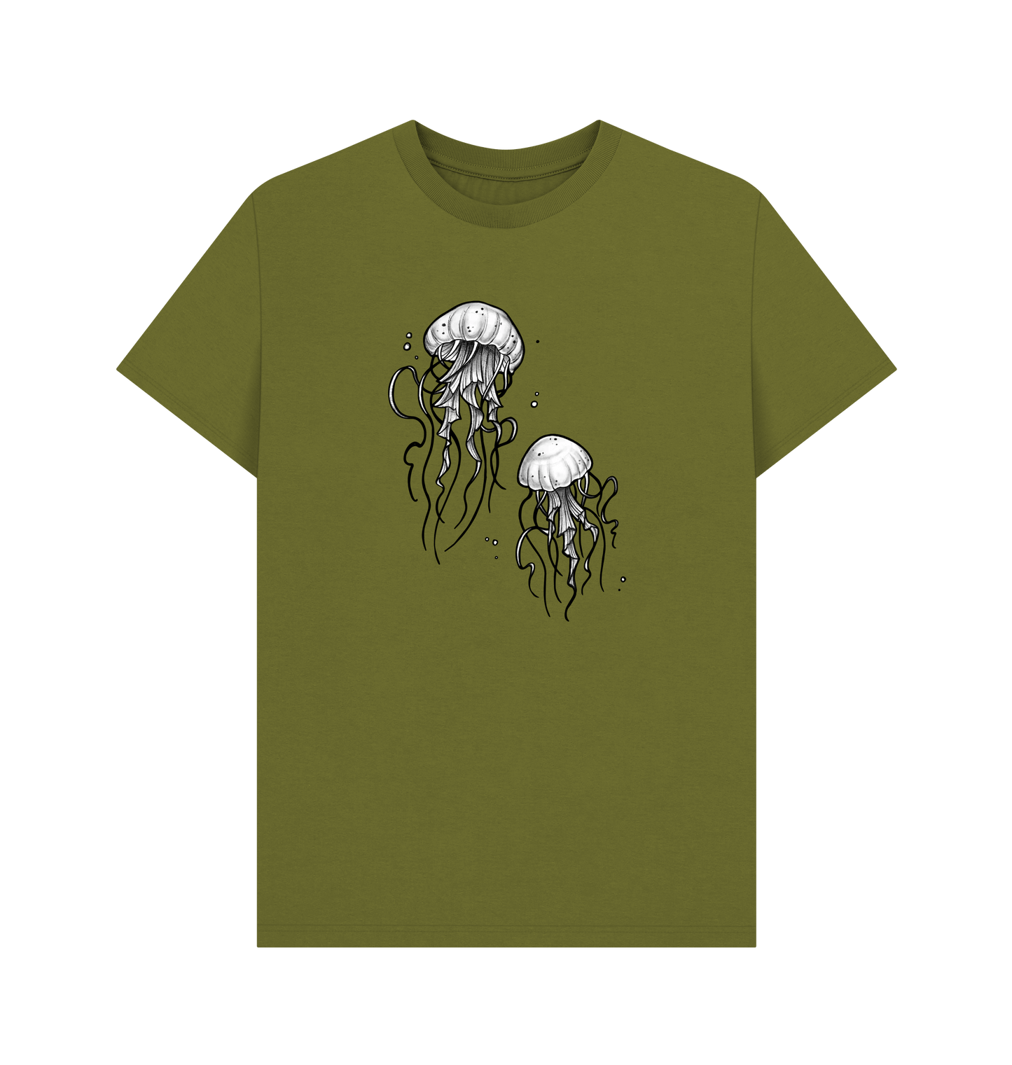 Moss Green Printed T-shirt Front