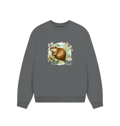 Slate Grey Beaver Riverbank Women's Oversized Jumper