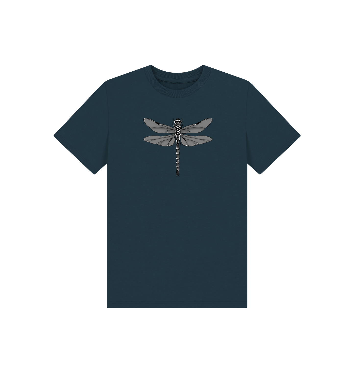 Denim Blue Printed Kids T-Shirt Front