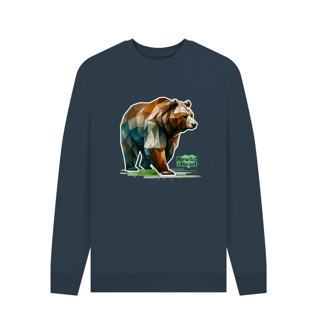 Navy Blue Printed Sweater Front