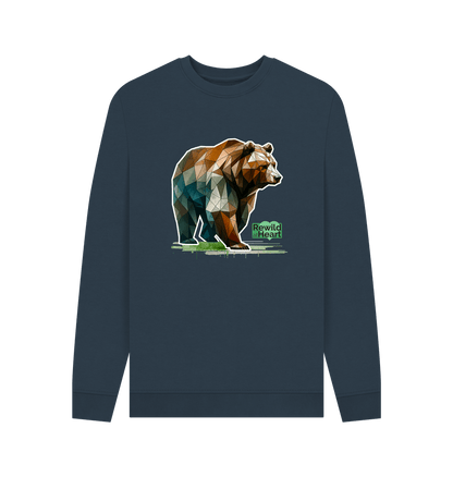 Navy Blue Printed Sweater Front