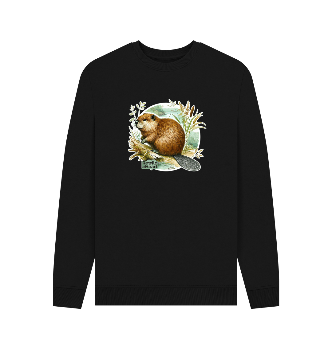 Black Printed Sweater Front