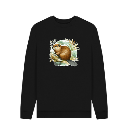 Black Printed Sweater Front