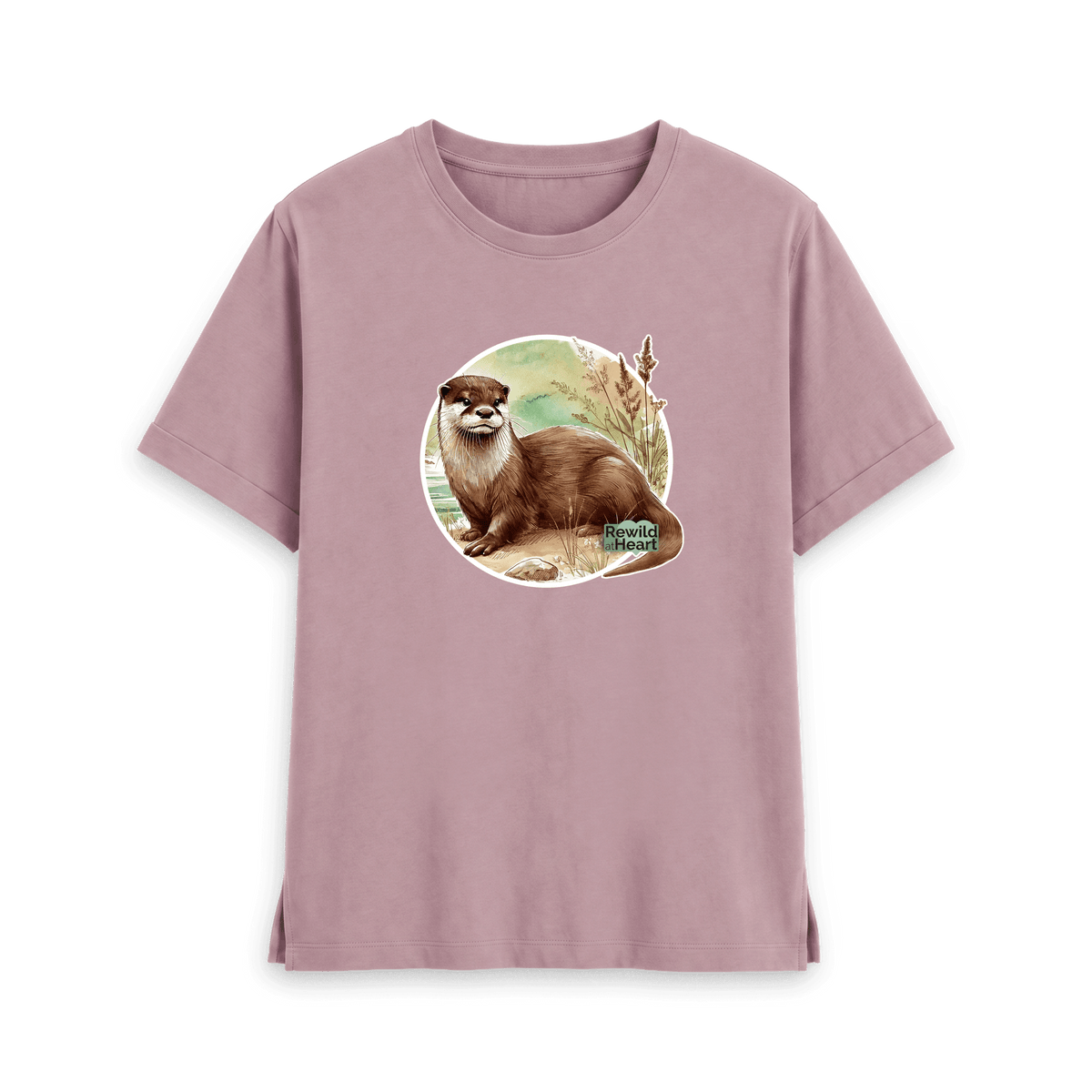 Mauve Printed T-shirt Front