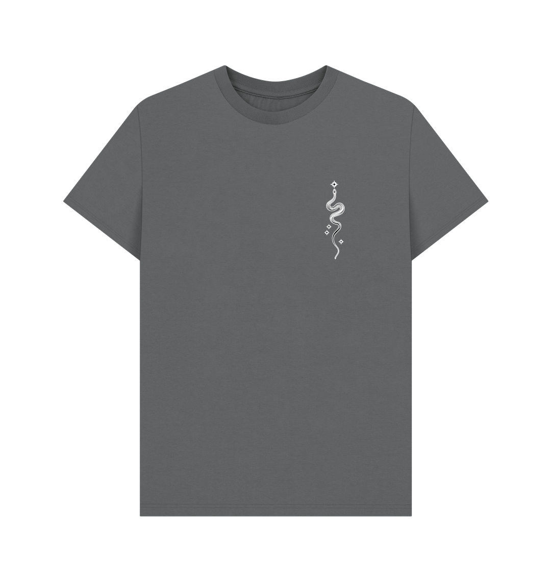 Slate Grey Starry Snake Accent Pocket Men's T-Shirt