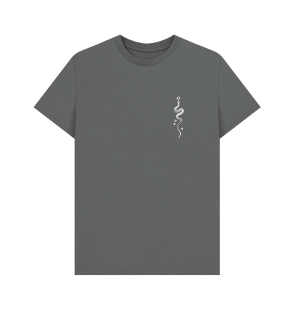 Slate Grey Starry Snake Accent Pocket Men's T-Shirt