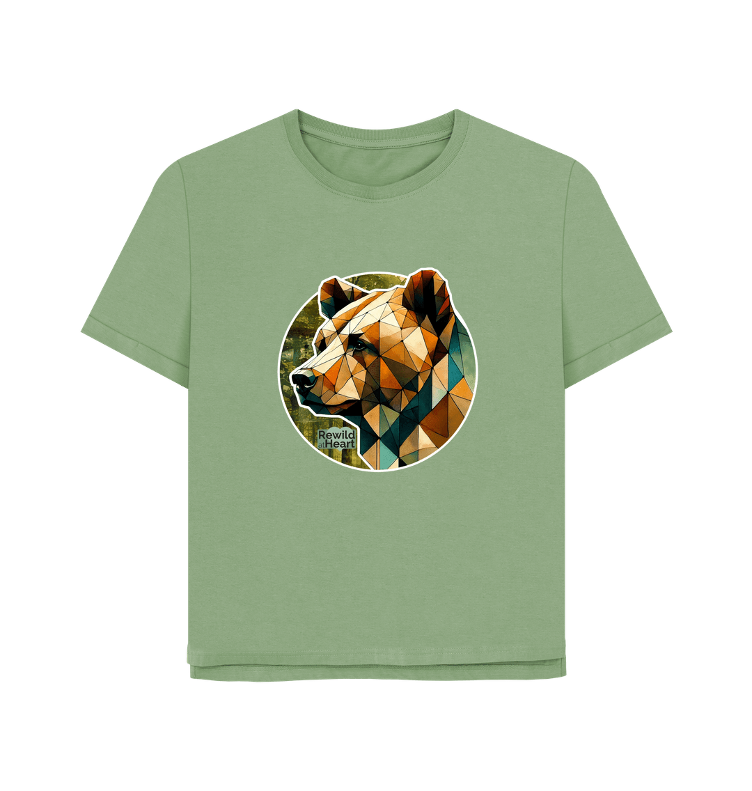 Sage Brown Bear Forest Women's Relaxed-Fit T-Shirt