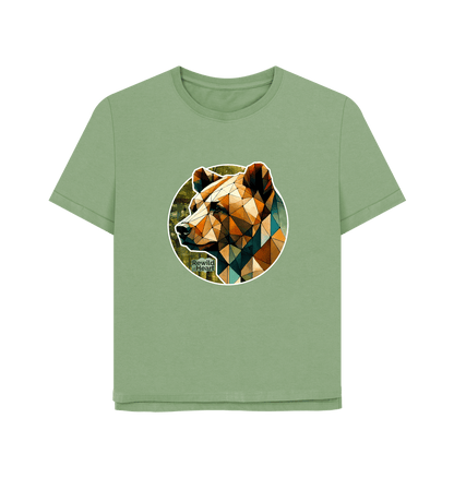 Sage Brown Bear Forest Women's Relaxed-Fit T-Shirt