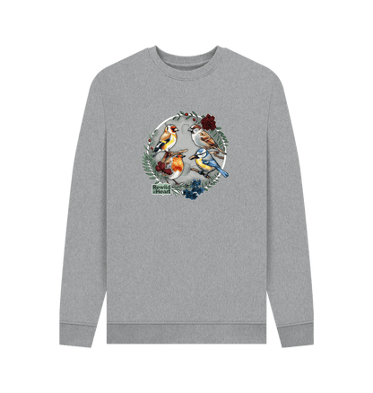 Light Heather British Songbird Wreath Men's Sweater