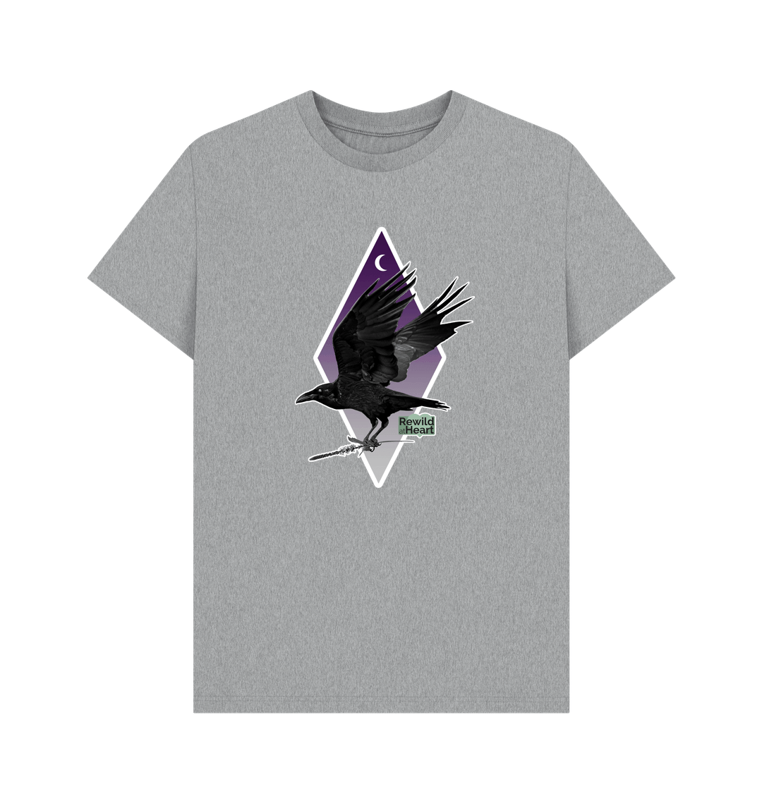 Athletic Grey Raven Moon Crescent Men's T-Shirt