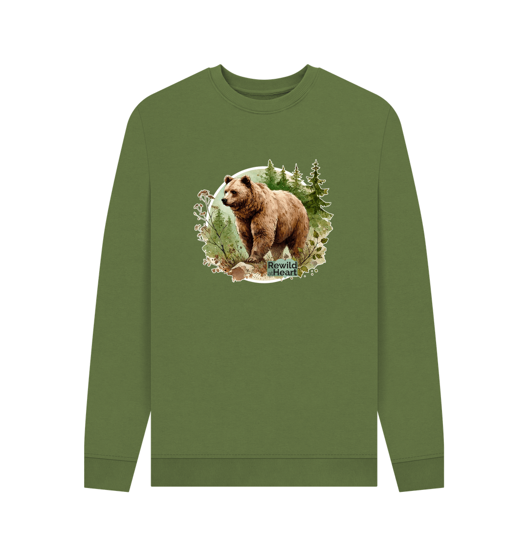 Khaki Brown Bear Wilderness Men's Sweater