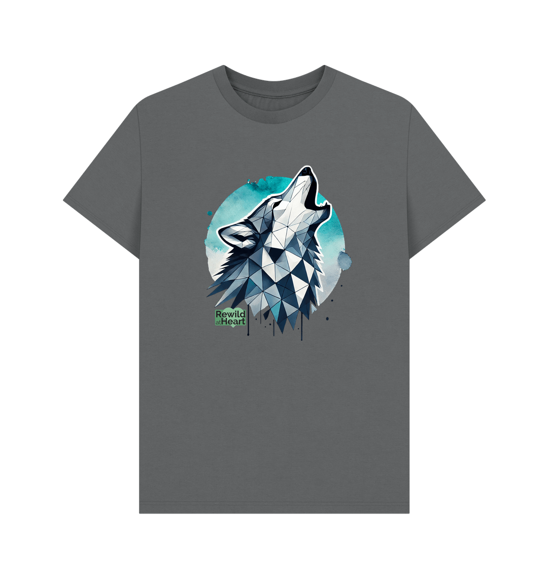 Slate Grey Primal Wolf Howl Men's T-Shirt